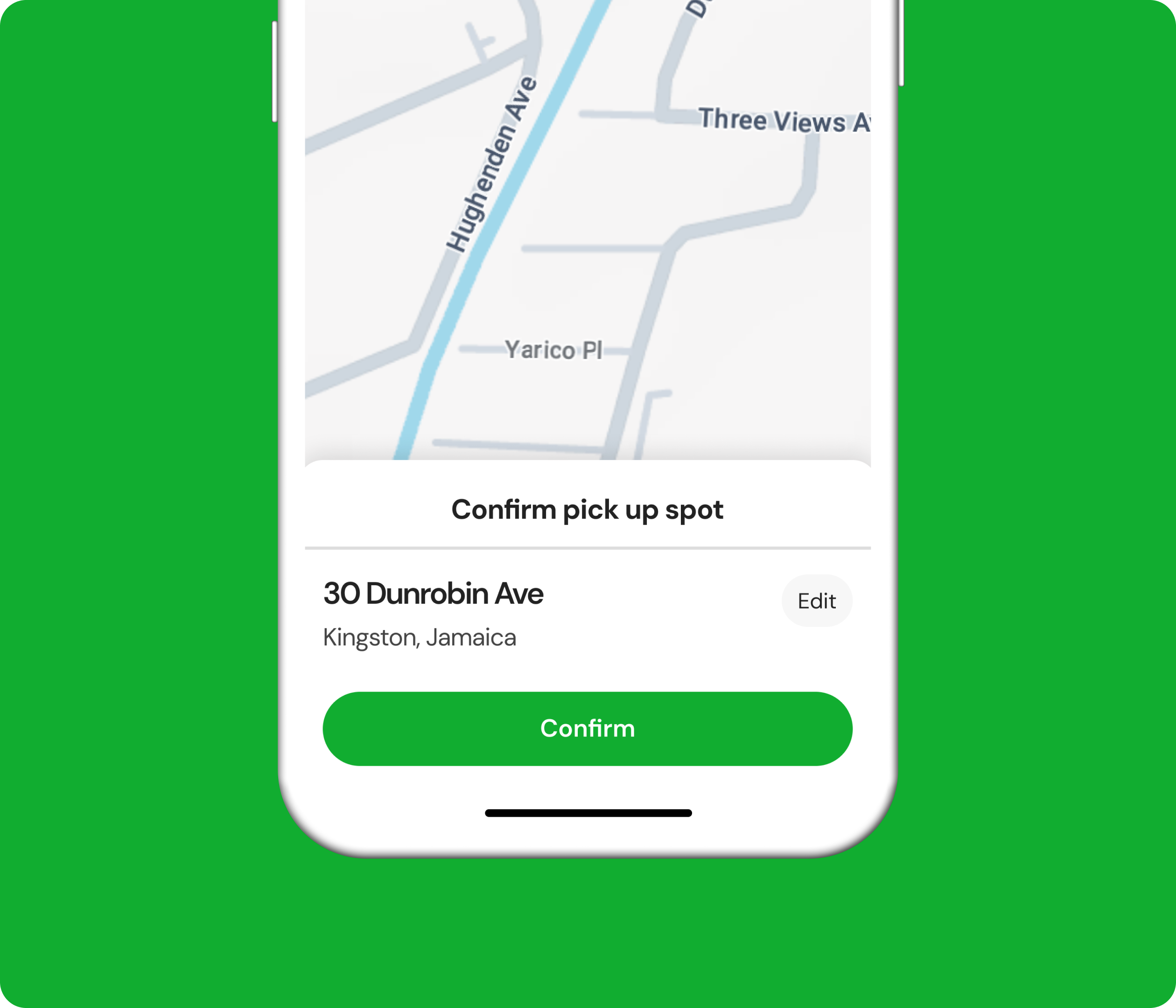 Tell us where pick up point is